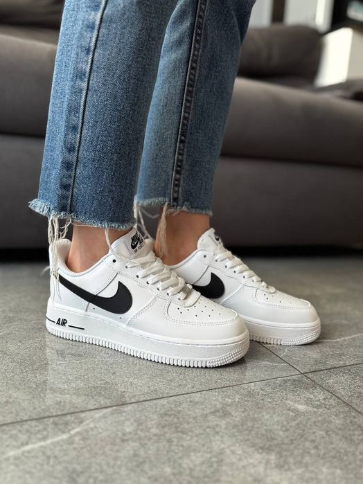 Кросівки Кроссовки Nike Air Force White black Білий Белый повсякденні