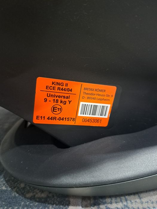 Автокрісло Britax Romer King II ATS Група 1 (від 9 до 18кг)