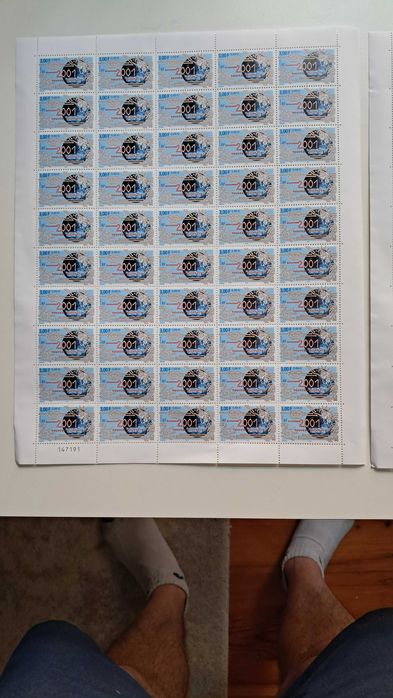Filatelia Lote de 99 Selos “Novo Milénio 2001” França  NOVOS 59 €