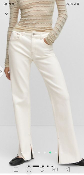 Білі(айворі) джинси Mango 100% котон