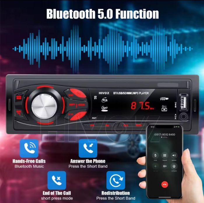 Auto Radio com Bluetooth HIVOZ (Artigo Novo)