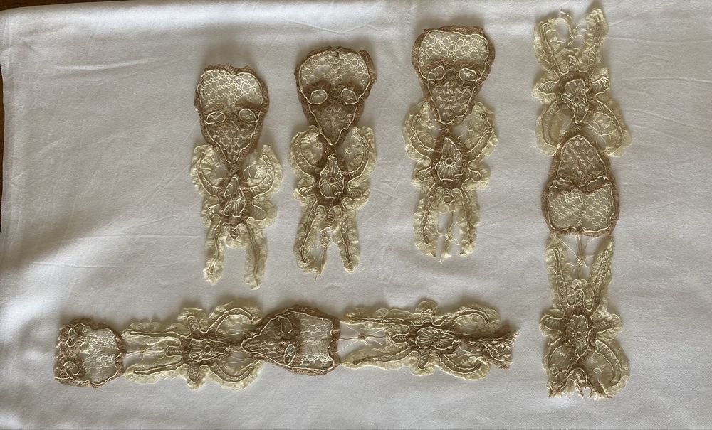 Renda de Bilros Antiga - 5 aplicaçôes