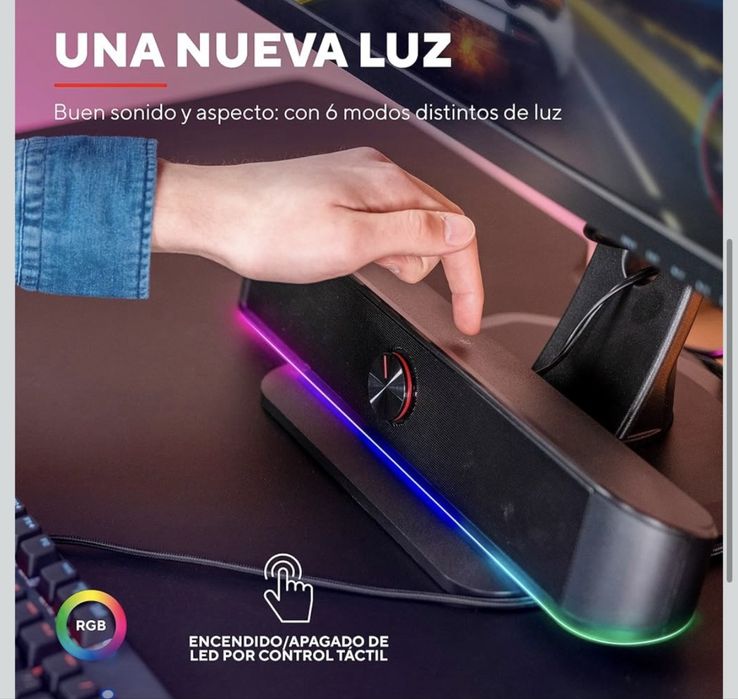 Coluna barra de som gaming rgb