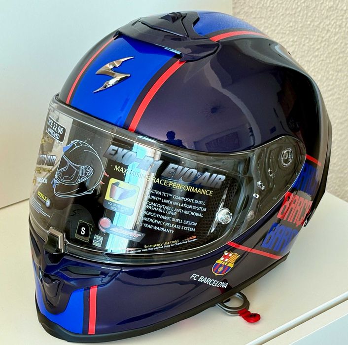 Capacete NOVO Scorpion EXO R1 Evo Air FCB. EXTRAS (44% DESCONTO) Em S, M e L