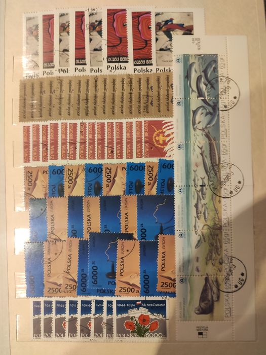 Znaczki pocztowe polskie kasowane 1990-93 r.