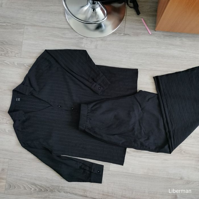 Komplet damski na lato że spodnie koszula czarny