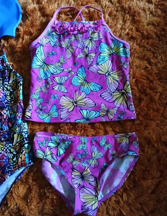 Zestaw strój kąpielowy plus czepek 8-10 lat roz 134/140