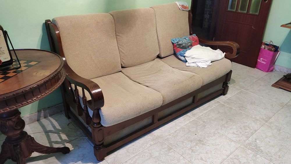 Sofá-cama de sala vintage com Poltrona conjunto