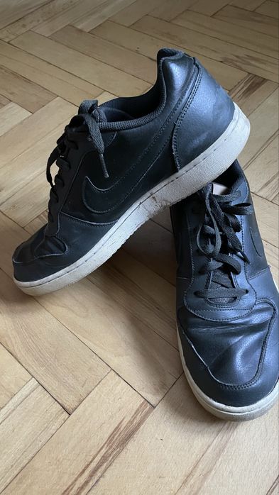 Buty Skórzane Męskie Nike Ebernon Low Czarne Sneakersy Casual Rozmiar 46