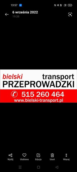 Przeprowadzki transport montaż mebli usługi transportowe