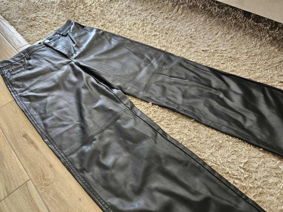Spodnie czarne lateks eco skóra