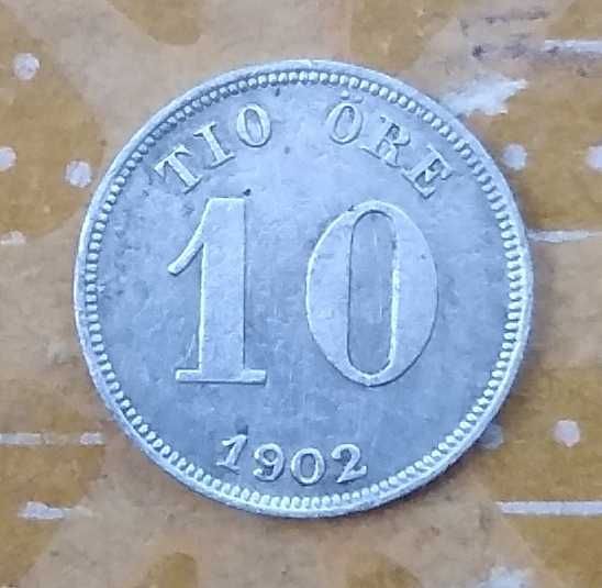 Швеция 10 эре, 1902 г, серебро