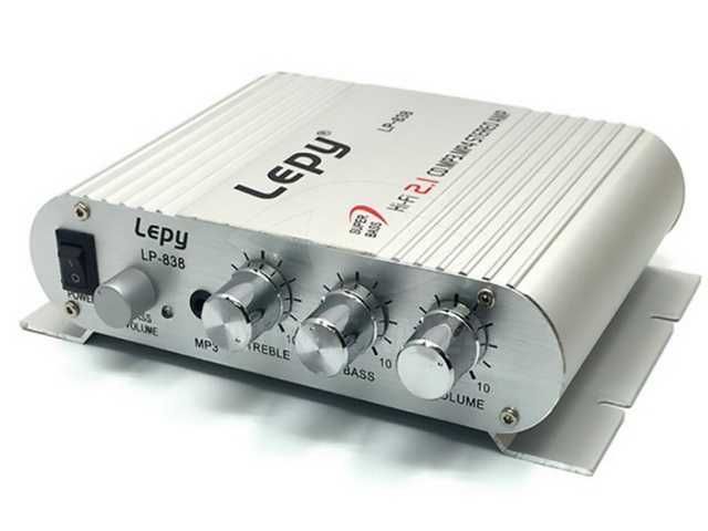 Автомобильный аудио усилитель Lepy LP-838  2.1 - 2х15 Вт + 1x20 Вт саб