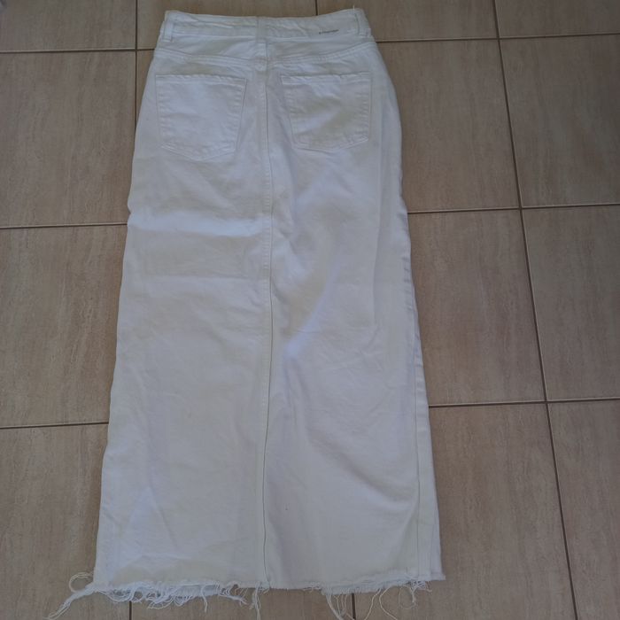 Biała- długa spódnica- jeans-36-s