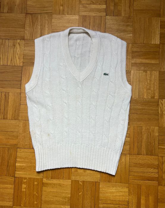 Sweter Lacoste vintage white rare