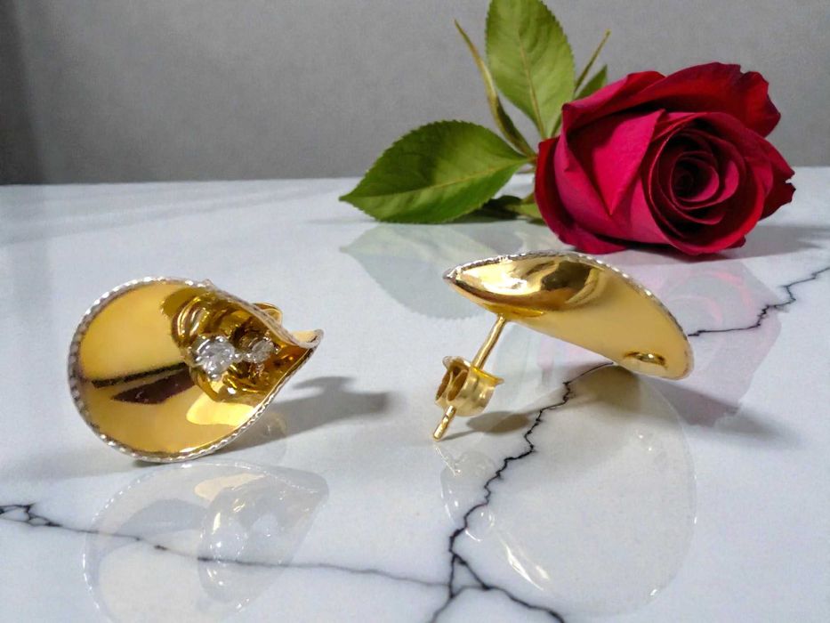 Komplet złoty pr. 585 , kolczyki + zawieszka, lombard Gorzów