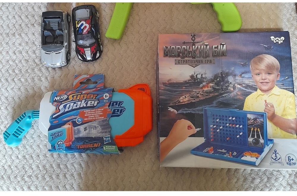 Водяний бластер Nerf (Hasbro), машинки, гра Морський бій