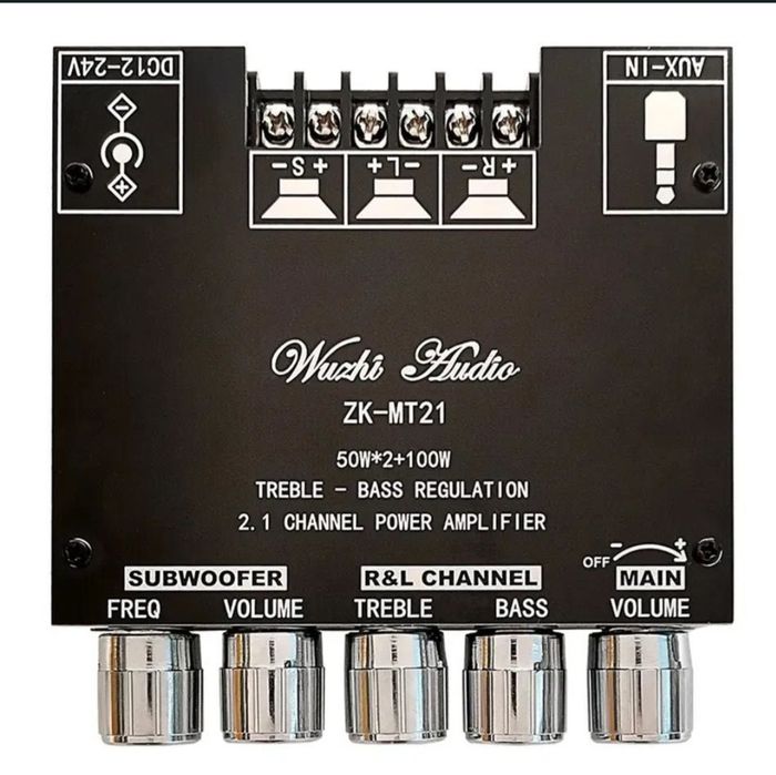 Продам  підсилювач звуку zk-mt21 2*50+100 сабвуфер блютуз bluetooth ус