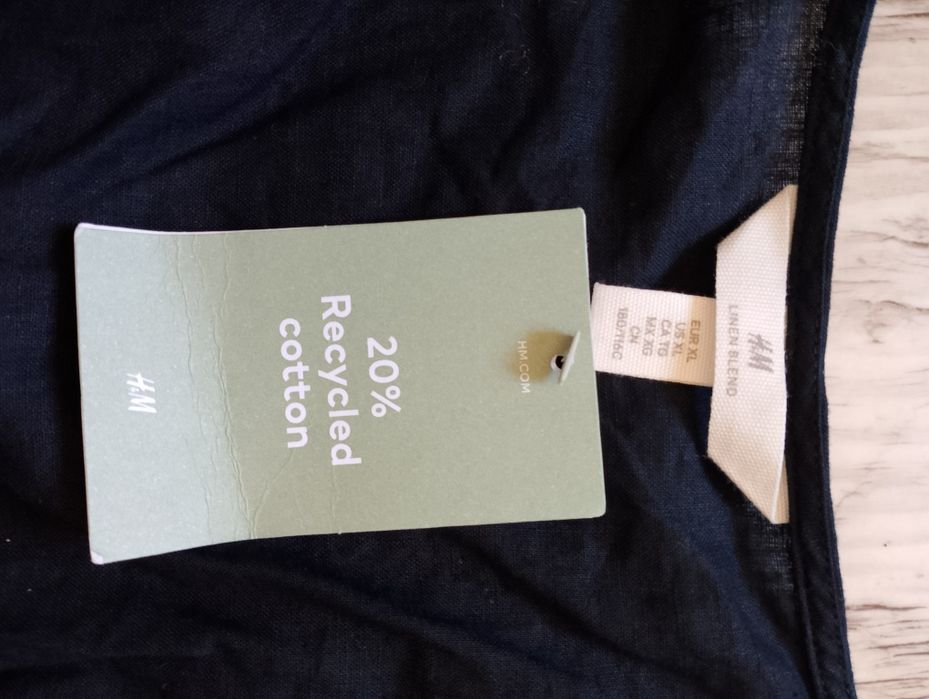 Nowa lniana sukienka kopertowa H&M r.XL