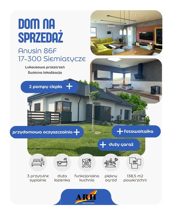 Parterowy DOM w Anusinie na sprzedaż ! ! !