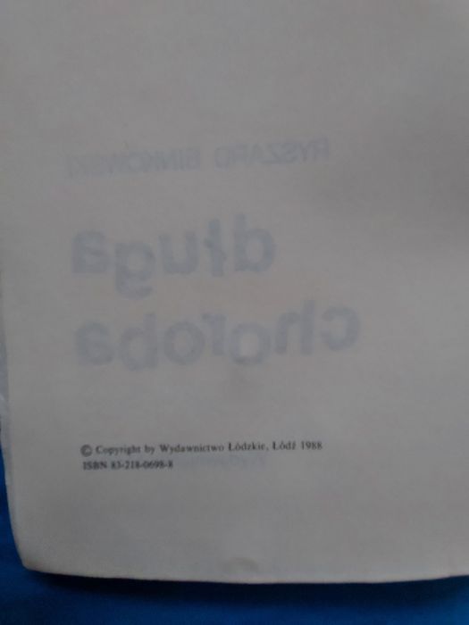 Książka Długa CHoroba 1988r kryminał
