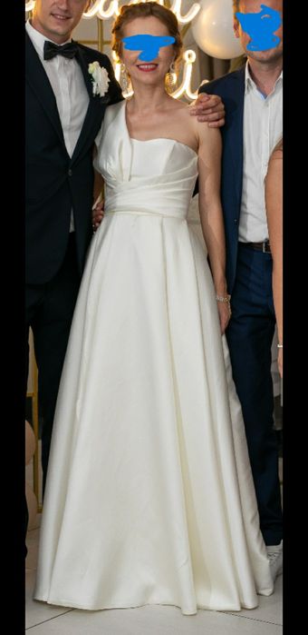 Suknia Ślubna jedwab mikado, gładka