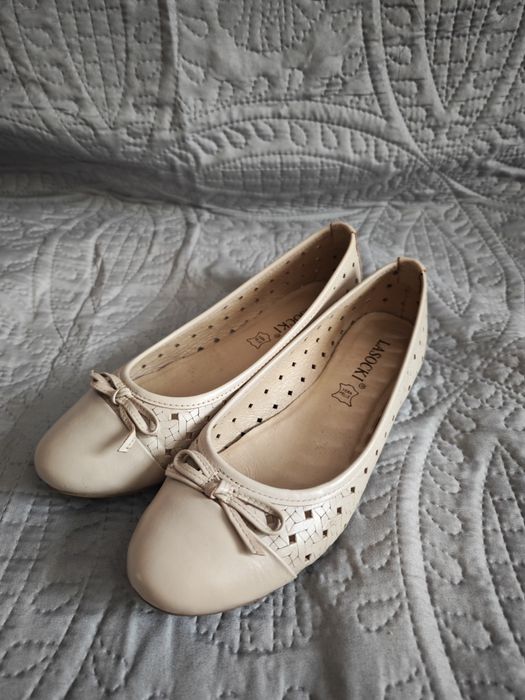 Baleriny buty Lasocki 36 skóra beż nude