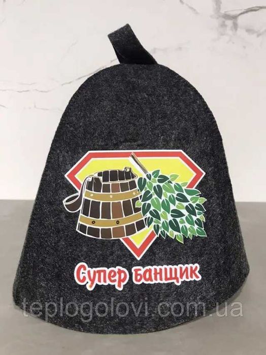 Шапка в баню та сауну, шапки бані з патріотичним принтом