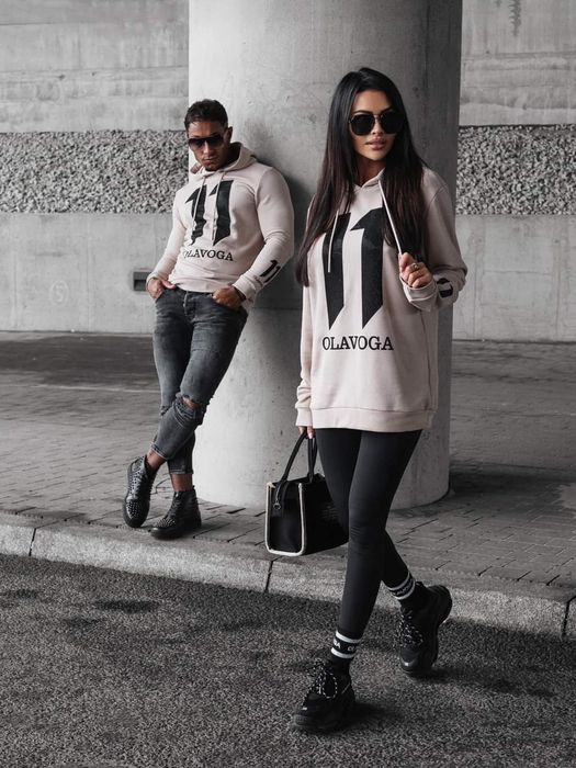Bluza olavoga unisex czerwona biała beżowa Uni