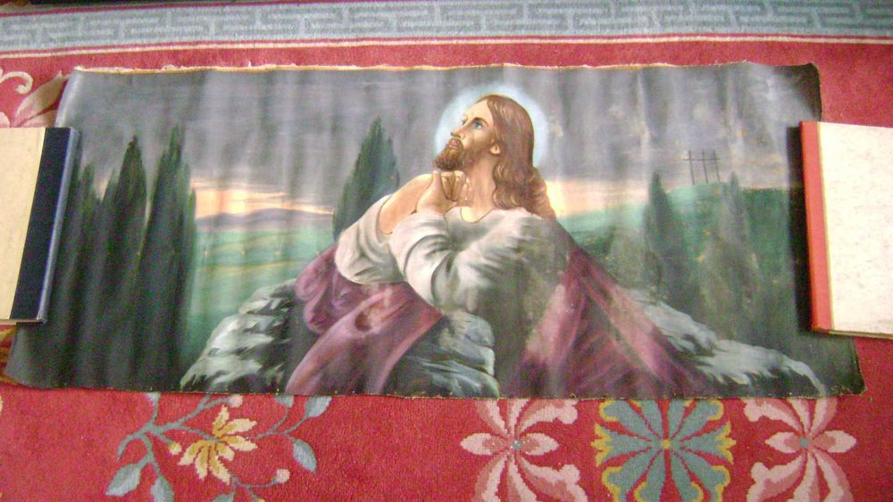 Starocie z PRL Obraz olejny na płótnie bez ramy przedwojenny sygnowany