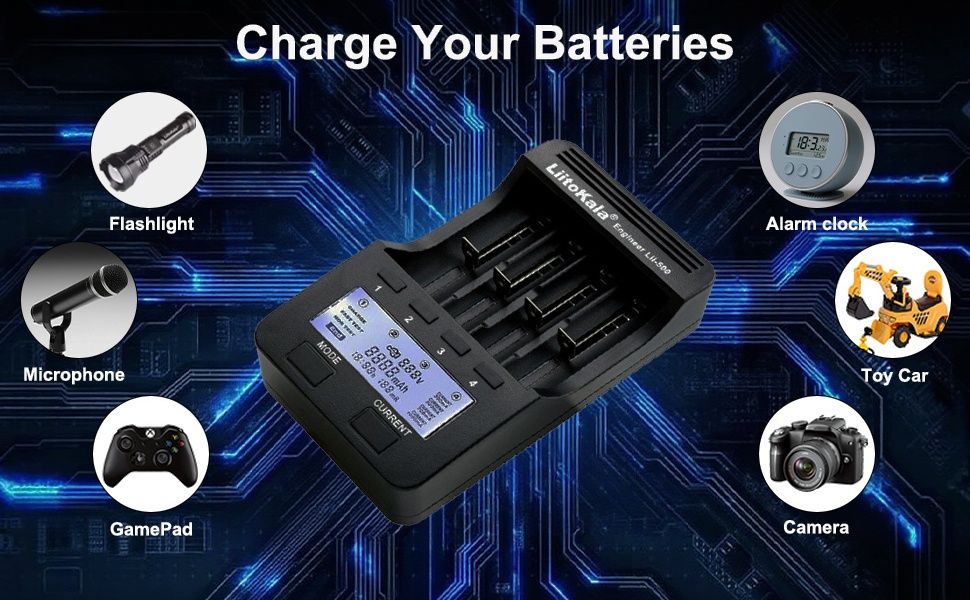 LiitoKala Lii-500 Зарядний пристрій АА ААА 18650 Li-ion Ni-MH/Ni-Cd