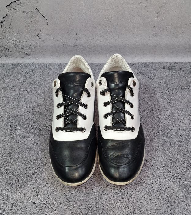 Кроссовки Max Mara женские ботинки кожаные чёрные и белые