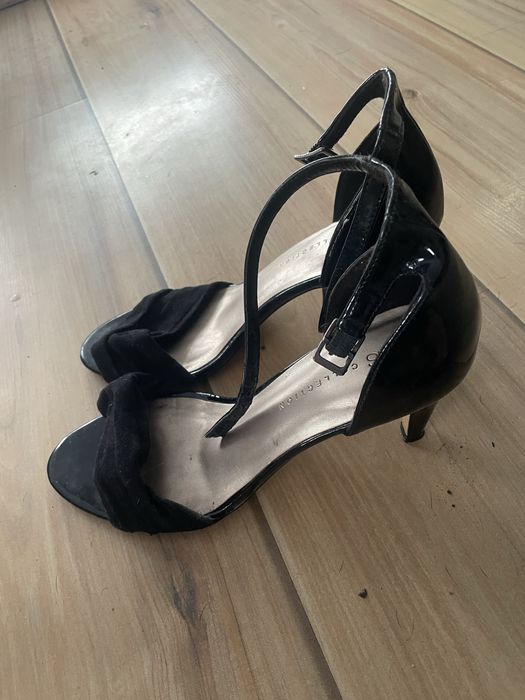 Sandaly Szpilki czarne zamszowe Ms coletion