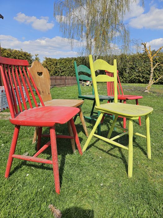 sprzedam pięć retro krzeseł