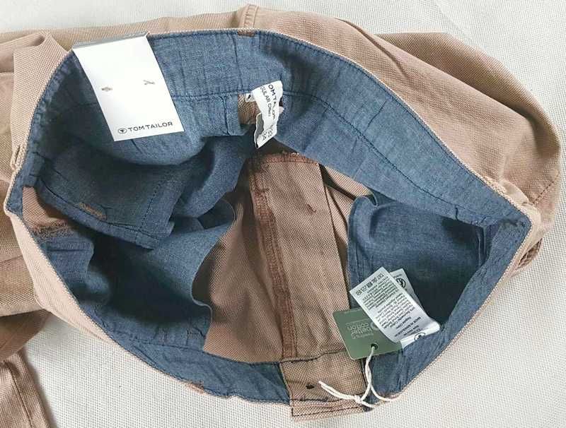 Spodnie męskie Tom Tailor -Chino Slim Regul. beżowe nowe oryg. W33/L34
