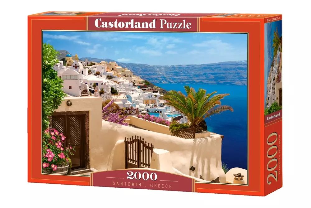Puzzle 2000 elementów. Santorini, Grecja. Castorland. Nowy Produkt