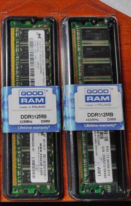 Оперативна пам'ять ОЗП DDR 512MB до ПК - 2 планки