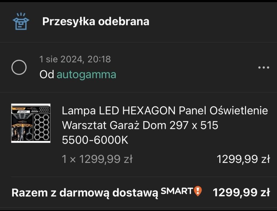 Oświetlenie detailing led hexagon 297 x 515