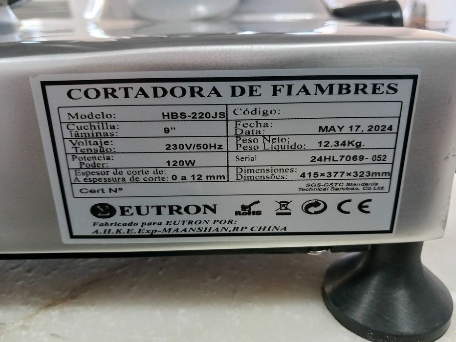 ACM1498 - Cortadora/Fiambreira de 220mm - NOVA