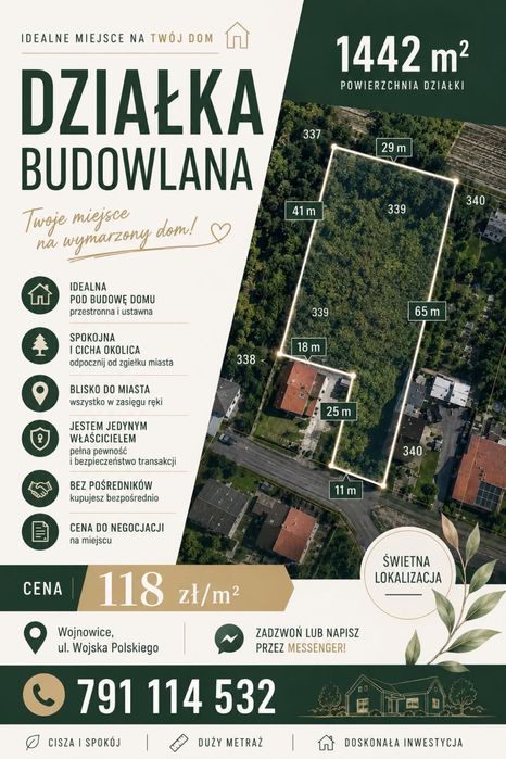 Działka budowlana Wojnowice