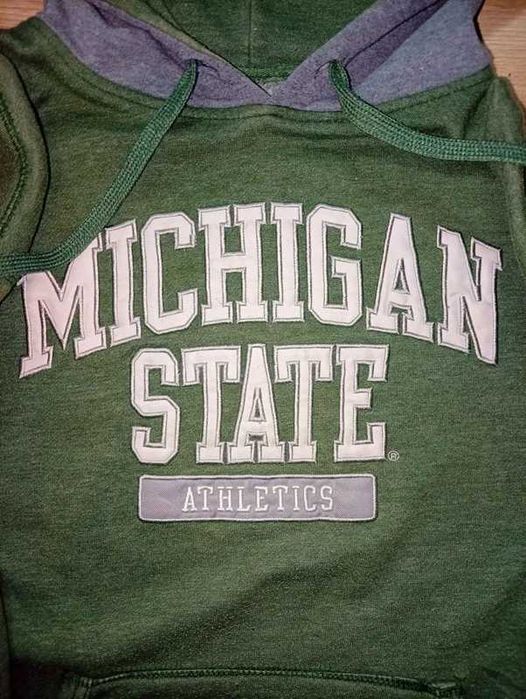 Zielona bluza z kapturem Michigan State Athletics | Vintage/Y2K