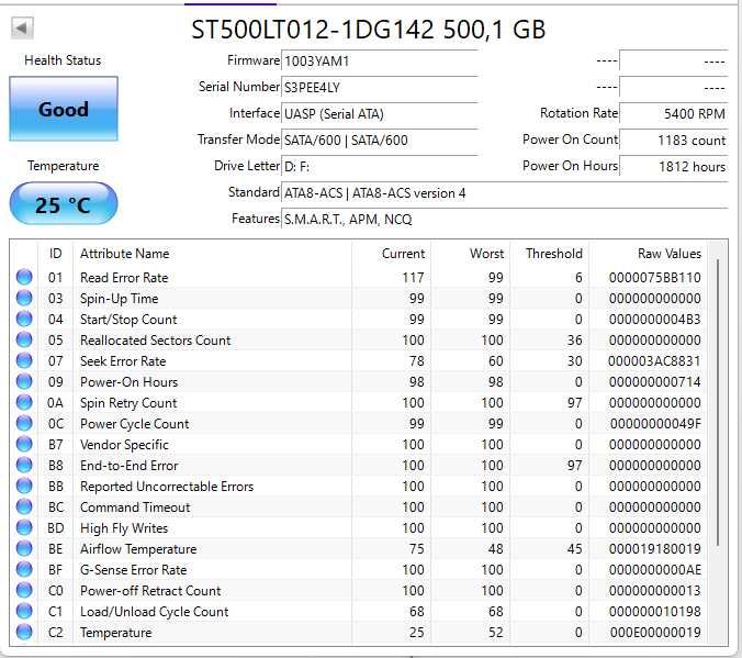 Disco Seagate HDD 500GB 2.5'