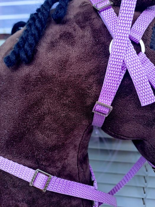 Zestaw ogłowie uprząż uzda dla hobby horse a3 z napierśnikami