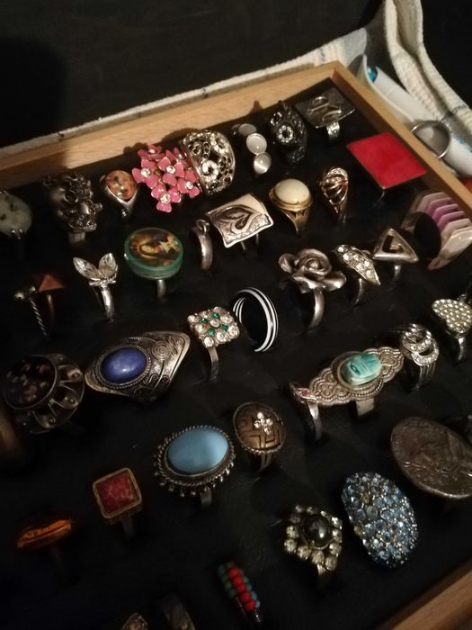 pierscionki nie srebro stare prl