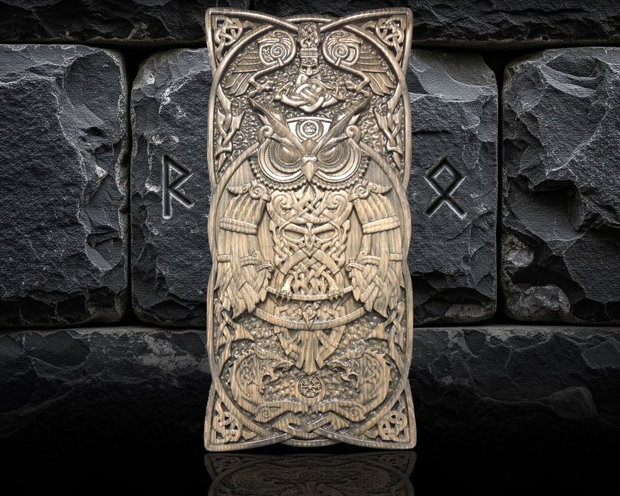 Подарочные резные нарды из дерева в стиле викингов