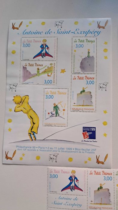 Filatelia 1998 – 2 Blocos + 2 Bandas “Le Petit Prince” – COMO NOVO