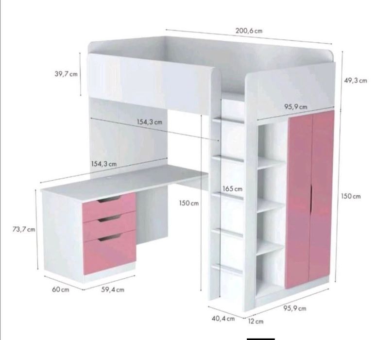 Cama alta/estúdio Ikea