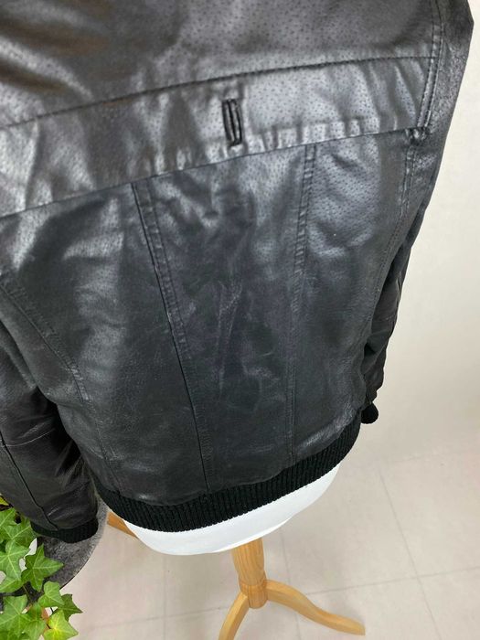 kurtka skórzana damska big collar moto biker real leather jacket