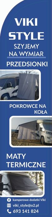 Ściana sunblocer trap bok do rolety markizy kampera przyczepy.