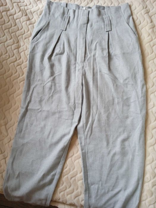 Szare spodnie luźne cygaretki z paskiem House M *nowe